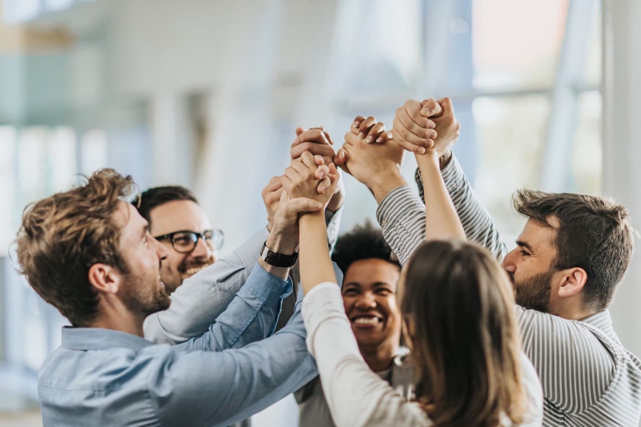 group of people celebrating