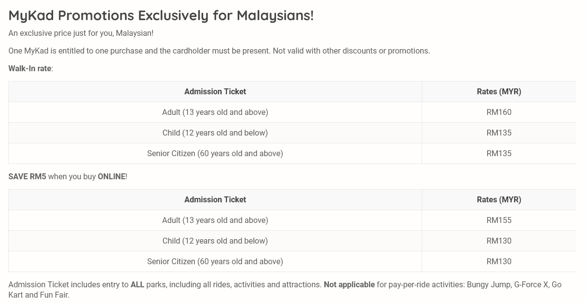 Sunway Lagoon vs SplashMania: Sunway Lagoon Price 2023