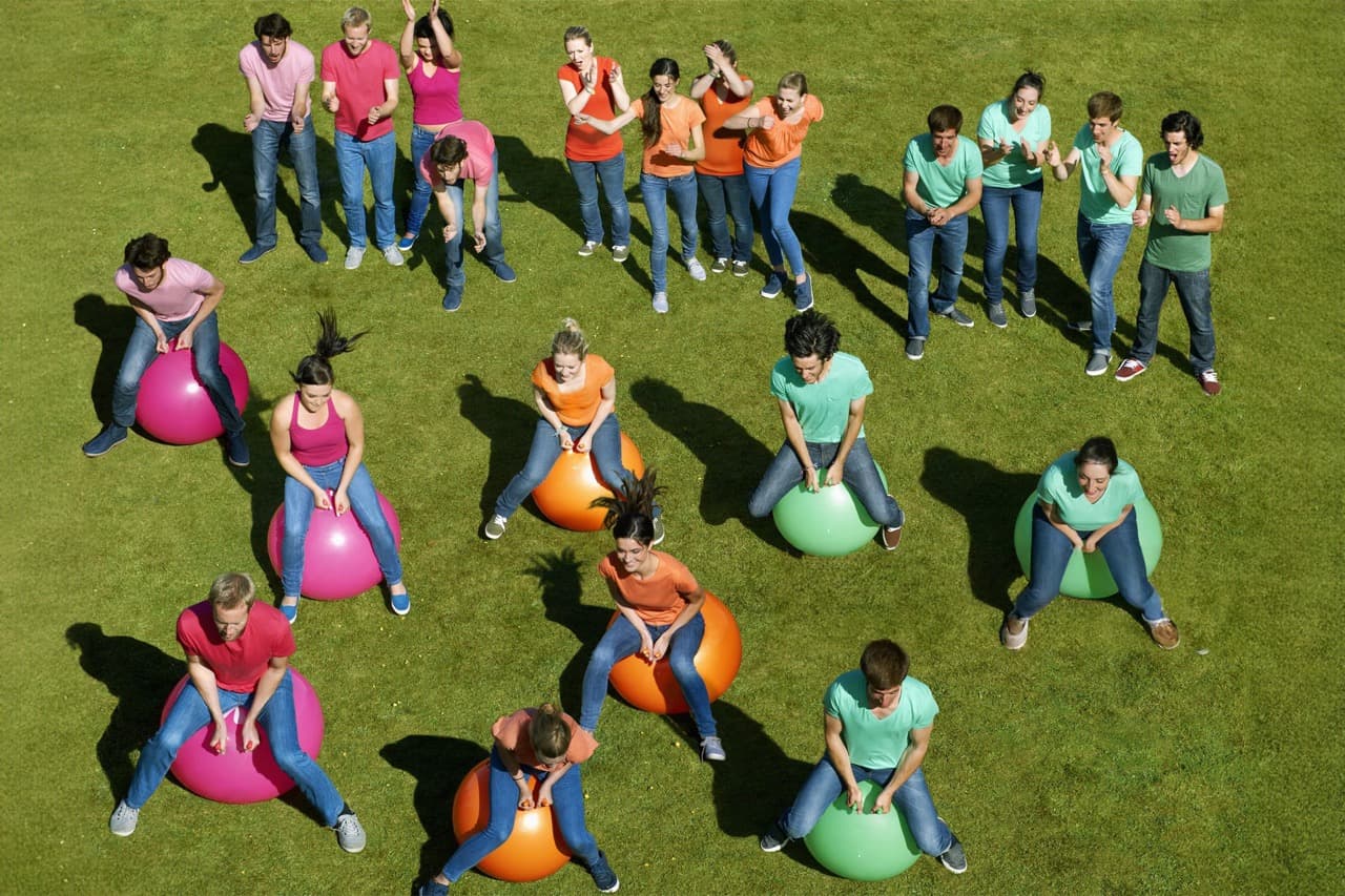 group of people outdoor team building